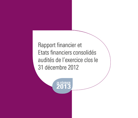 Template Rapport financier et Etats financiers consolidés audités de l'exercice clos le 31 décembre 2012
