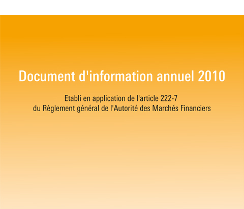 Couverture Document d'information annuel 2010