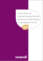 Financial Report and Unaudited Consolidated Financial Statements for the Nine Months Ended September 30, 2012
