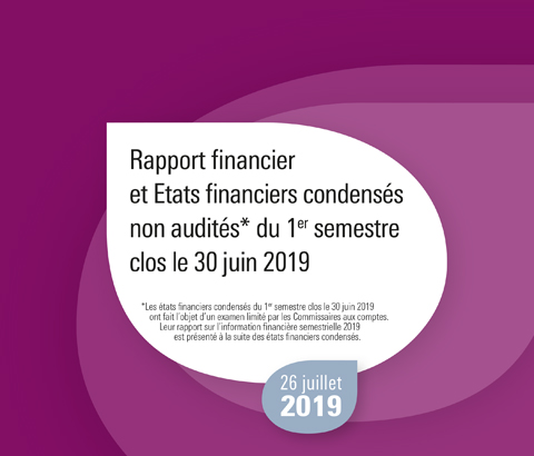 Template Rapport financier et Etats financiers condensés - 30 Juin 2019