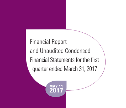 Financial Report and Unaudited Condensed Financial Statements the first quarter ended March 31, 2017