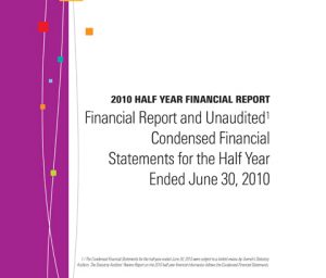 Financial Report and Unaudited Condensed Financial Statements for the Half Year Ended June 30, 2010