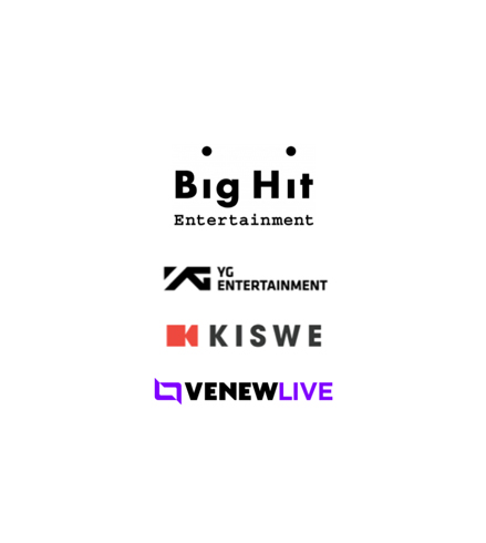 Logos Big Hit, YG, Kiswe, Venewlive