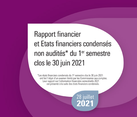 Rapport financier et Etats financiers condensés non audités du 1er semestre clos le 30 juin 2021